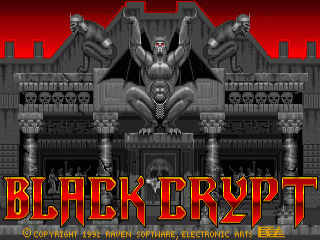 Black Crypt title screen for Amiga